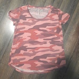 Maurices pink camo short sleeve shirt